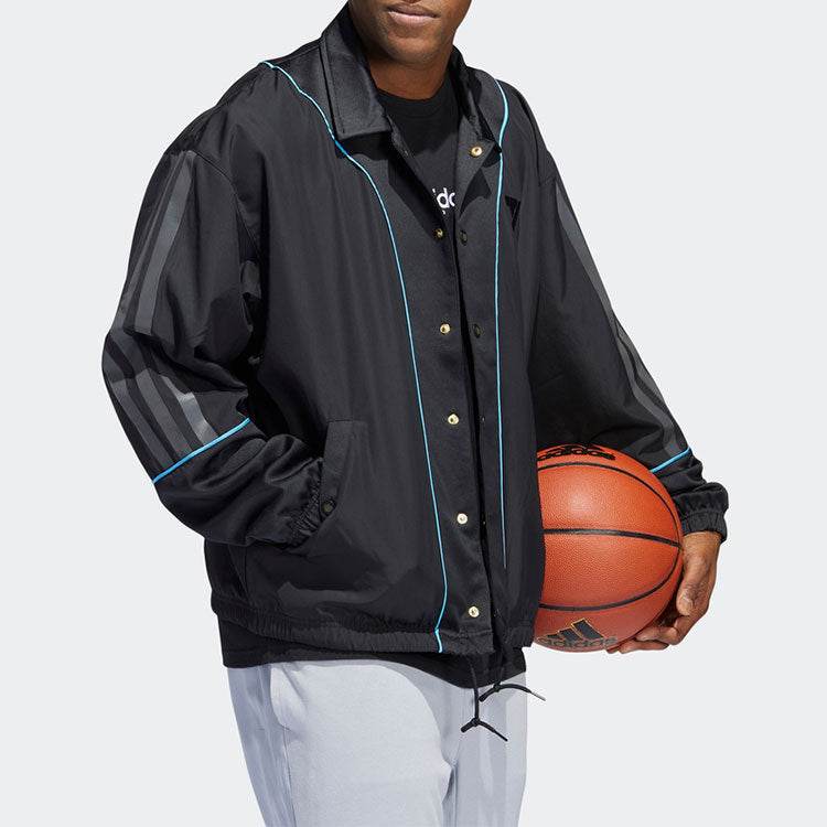 adidas Yot Trae Jacket Printing Pattern lapel Sports Black HB5472