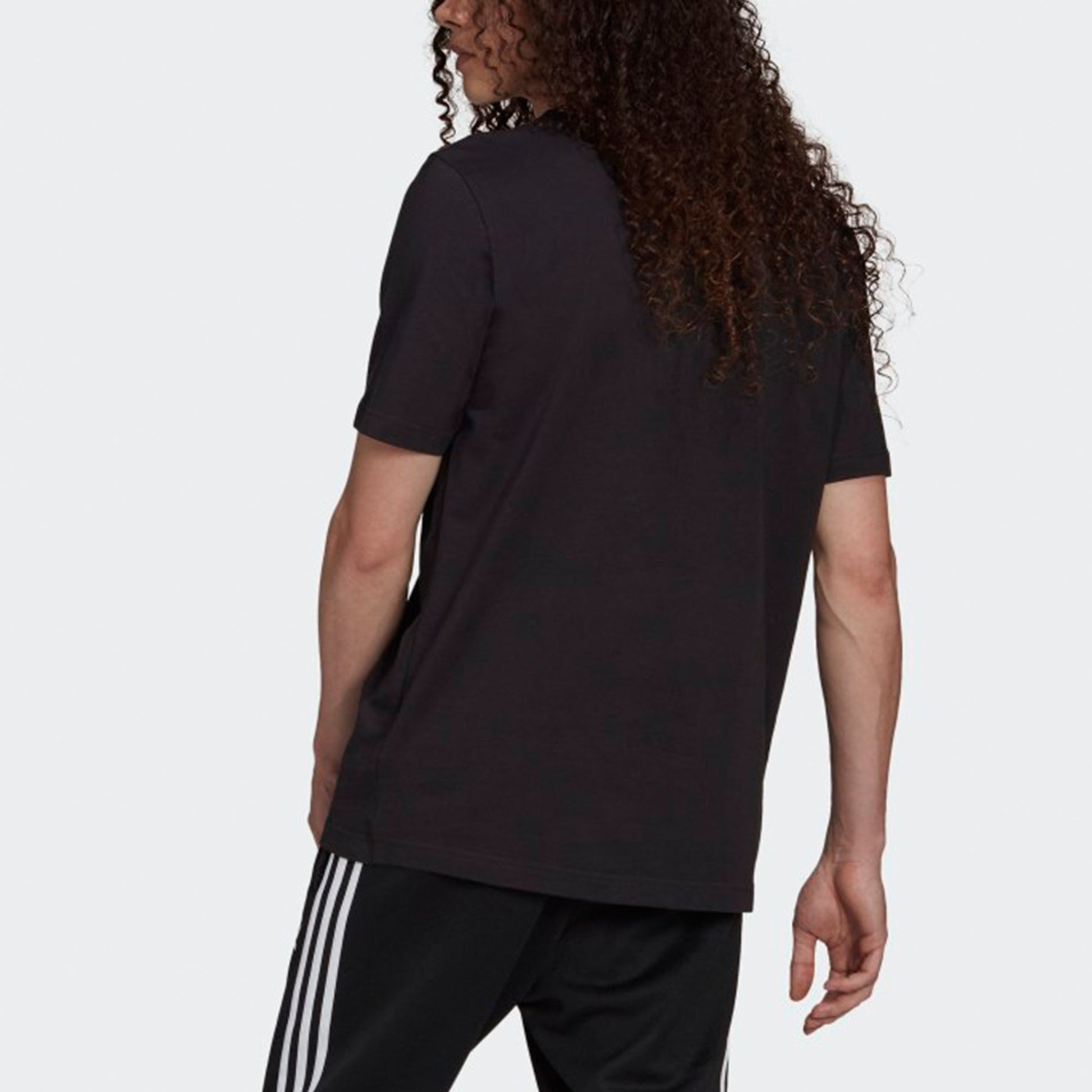 adidas originals Adicolor Classics Large Logo Printing Sports Round Neck Short Sleeve Black H06642