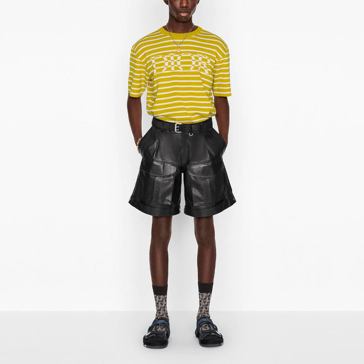 DIOR SS21 Cotton Blending Stripe Male Yellow 183M647AT234-C280
