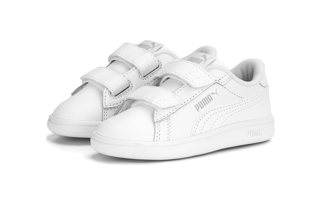 (TD) PUMA Smash 3.0 Leather Velcro 'White Cool Light Grey' 392034-02