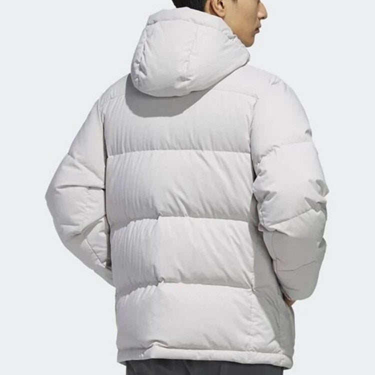 adidas Outdoor Sports hooded Stay Warm Down Jacket Gray White FJ9236