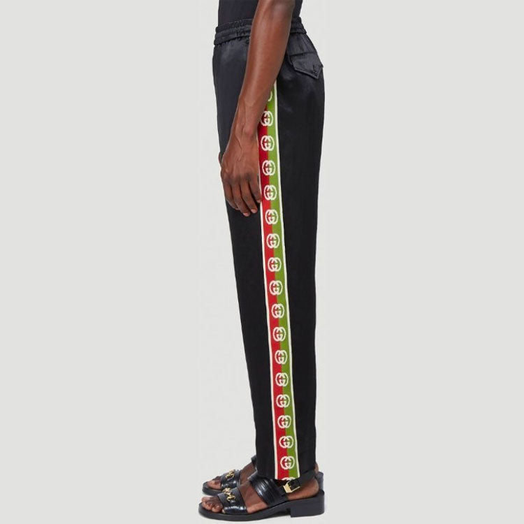 Gucci Acetate pant with Interlocking G stripe 'Black' 619070-ZAEP5-1043