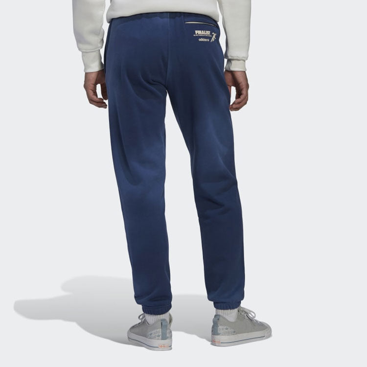 Men's adidas FW22 Logo Printing Solid Color Bundle Feet Sports Pants/Trousers/Joggers Blue HL9279