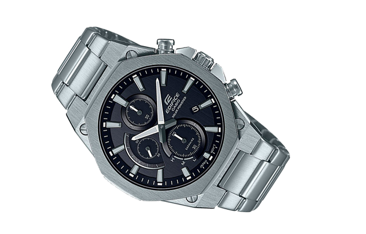 CASIO Waterproof Sports EDIFICE Solar Powered Mens Black Analog EFS-S570YD-1A