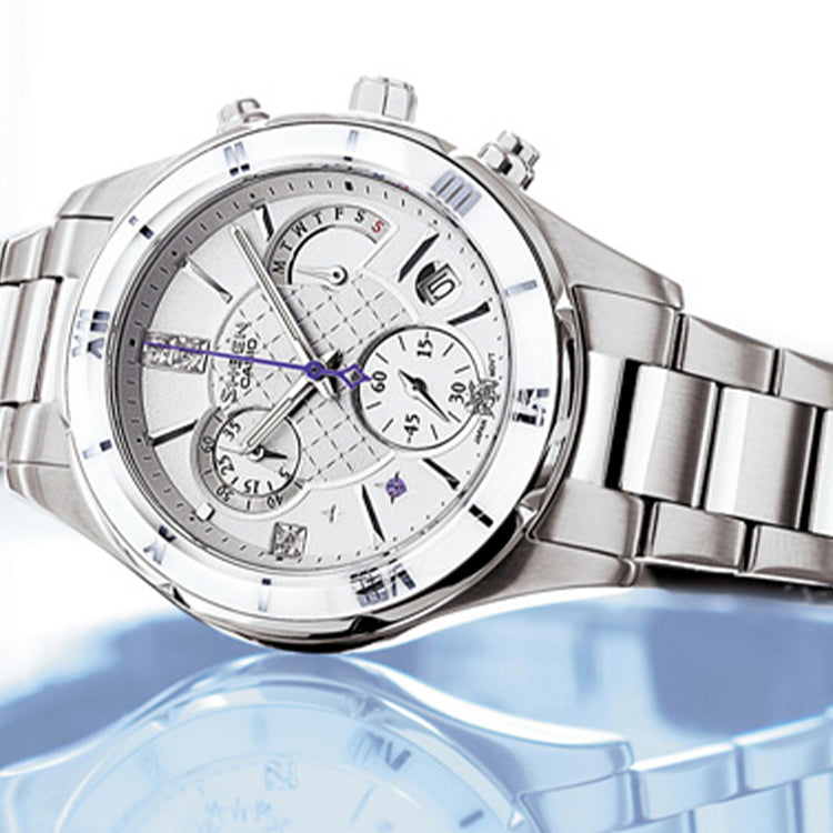 CASIO SHEEN Limited Edition Waterproof Stainless Steel Strap White Analog SHE-5517D-7A