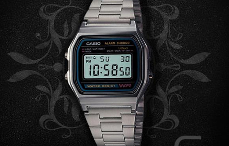 CASIO Waterproof Sports Unisex Mens Silver Digital A158WA-1