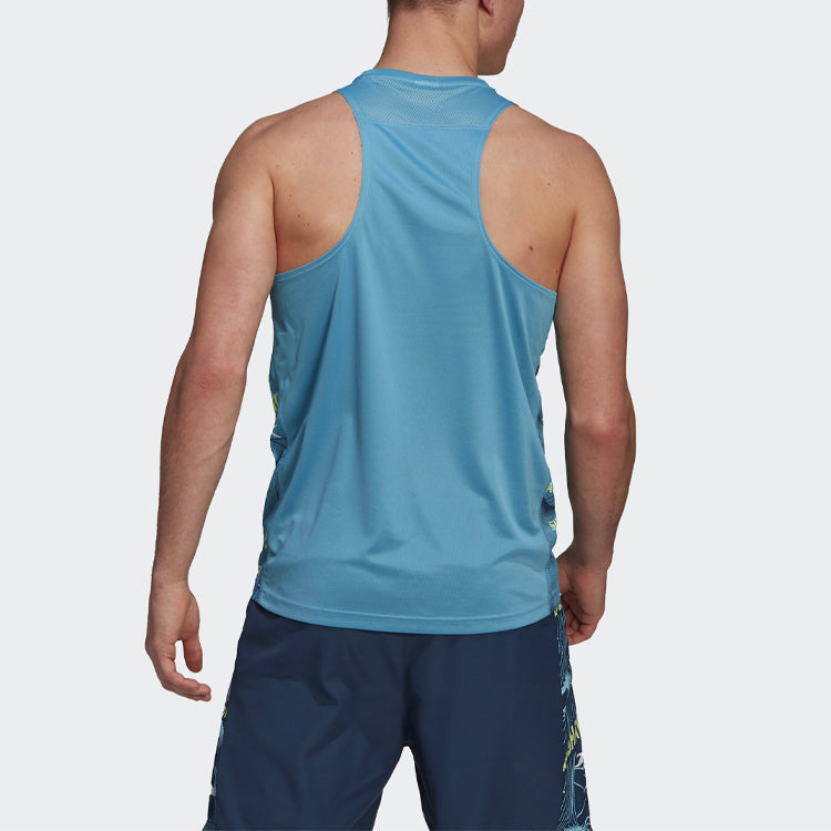 Men's adidas Pattern Loose Sports Blue Vest H41322
