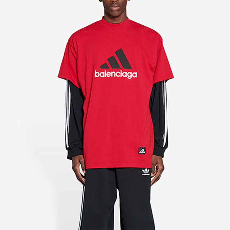 Balenciaga x adidas Oversized T-Shirt 'Red' 712398TNVA66278