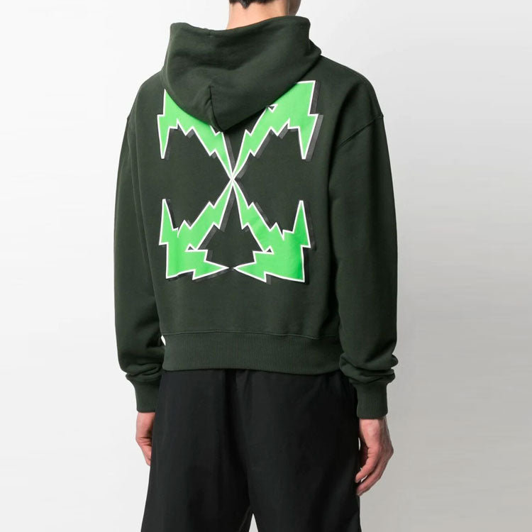 Off-White Arrows Pattern Printing Green OMBB037S21FLE0055955