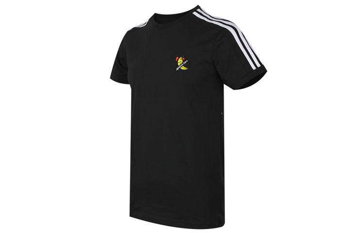 adidas neo M Frt Tee Casual Sports Round Neck Short Sleeve Black GJ5410