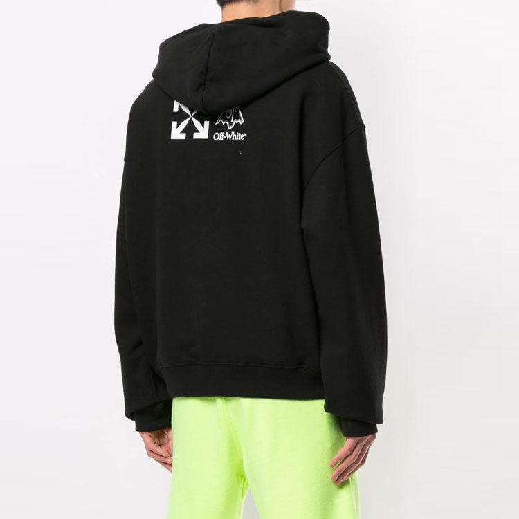 Men's Off-White Animal Pattern Printing Loose Fit Black OMBB037S20E300161001