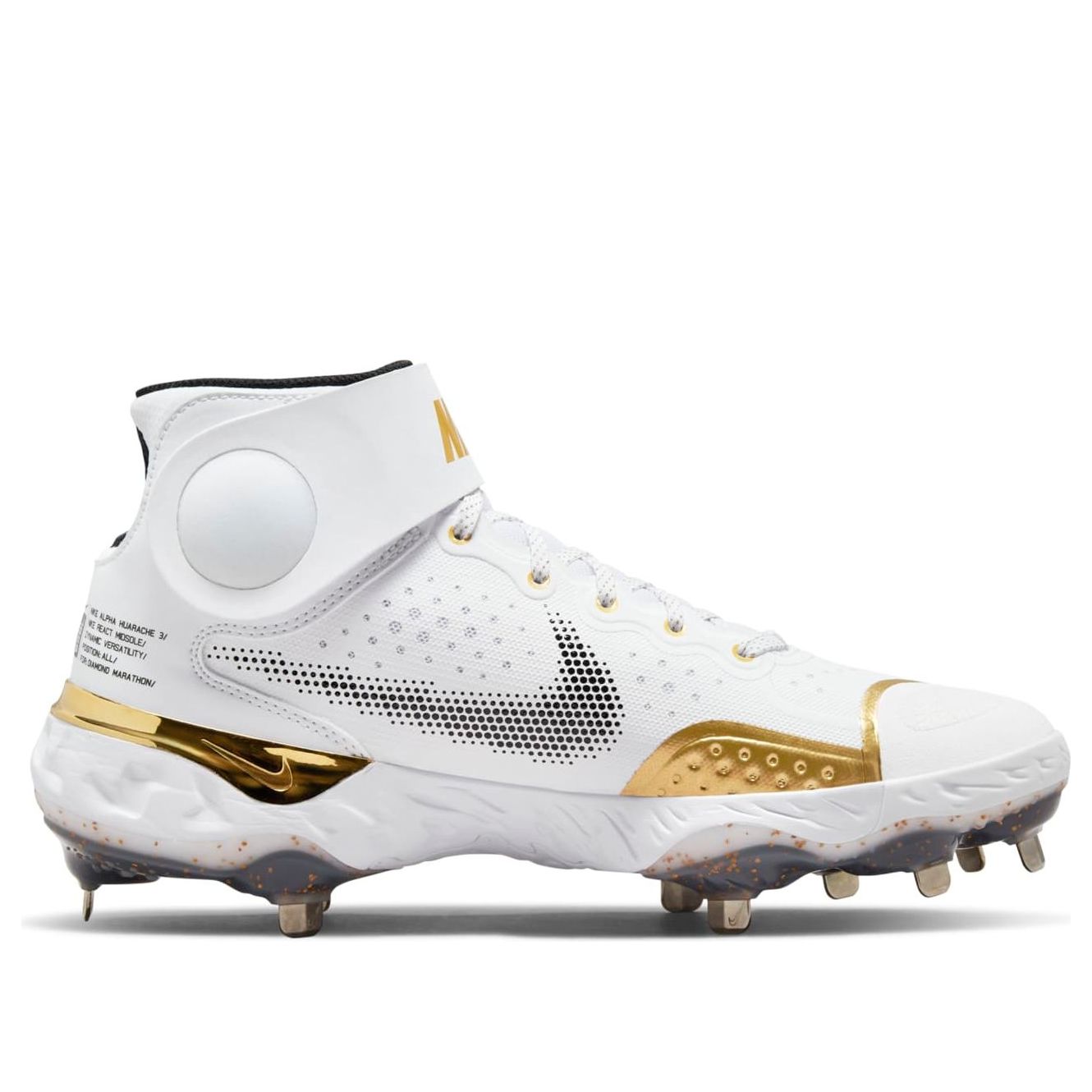 Nike Alpha Huarache Elite 3 Mid 'White Metallic Gold' CV3550-106
