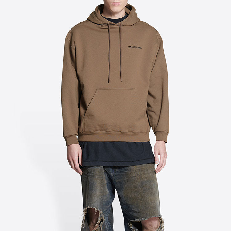 Balenciaga Back Logo Hoodie Regular Fit 'Brown' 600583TMVF57761