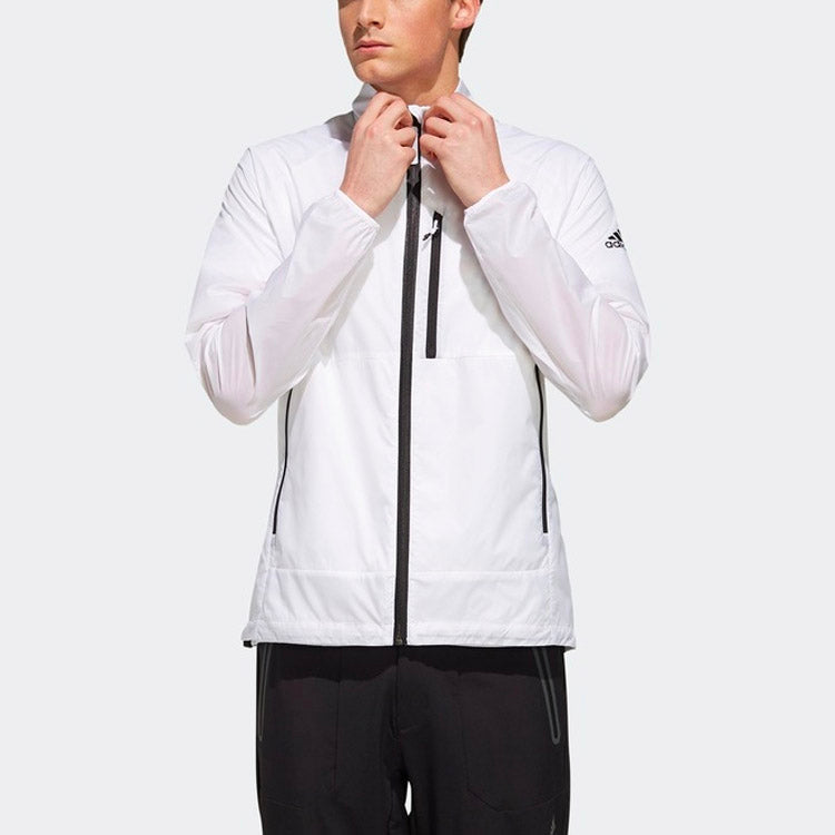 adidas Outdoor Sports Training Stand Collar Jacket White EH3952
