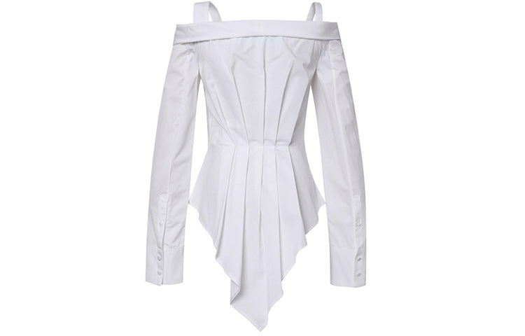 (WMNS) Off-White Long Sleeves White Shirt OF2D2C002