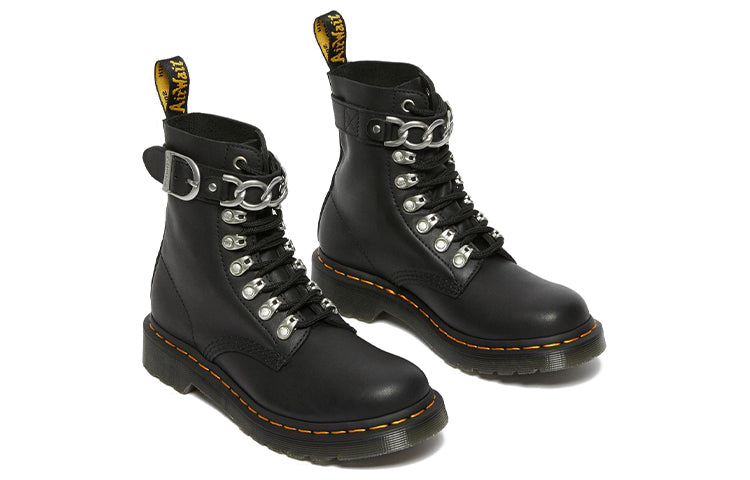 (WMNS) Dr. Martens 1460 Pascal Chain Leather Lace Up Boot 'Black' 27266001