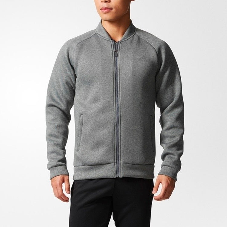 adidas Hybd Bom Jkt Outdoor Solid Color raglan sleeve Sports Jacket Gray BI4244