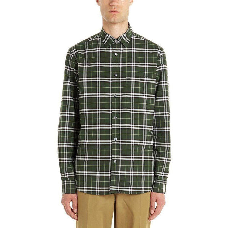 Men's Burberry Plaid Cotton Long Sleeves Shirt 80175661