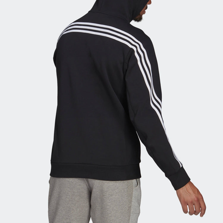 adidas Long Sleeves Zipper Hooded Jacket Black GM6450
