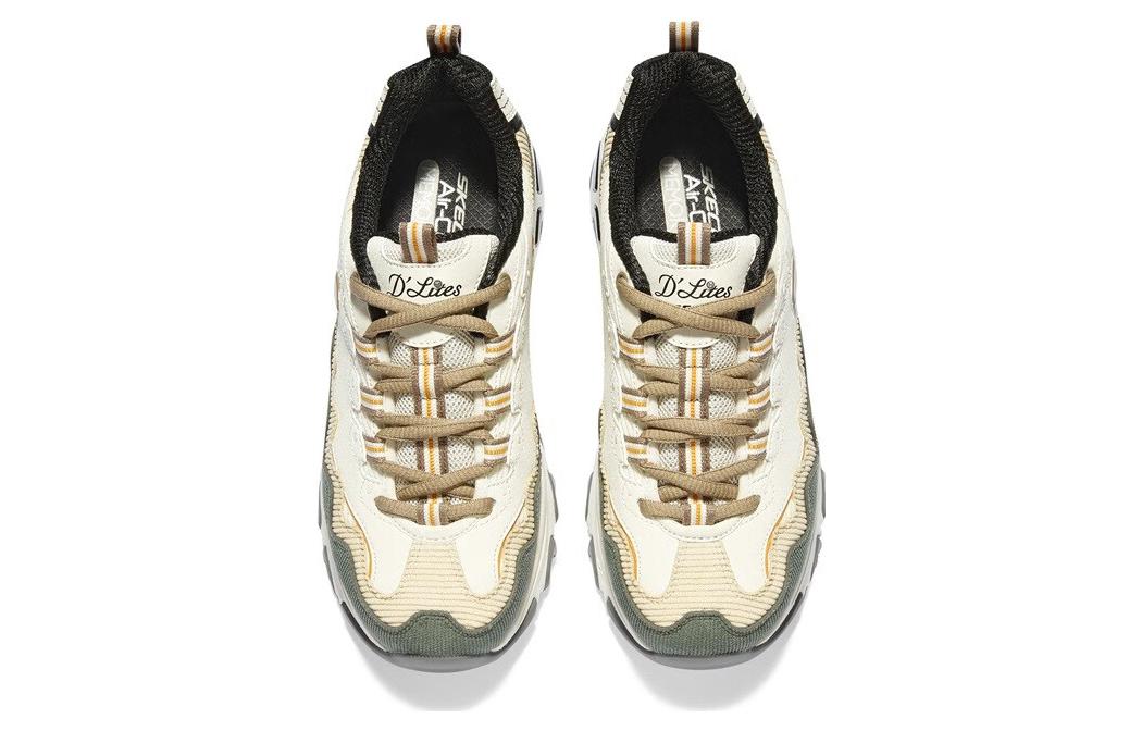 (WMNS) Skechers D'Lites - Biggest Fan Shoes 'White Olive Green' 896273-OWGN