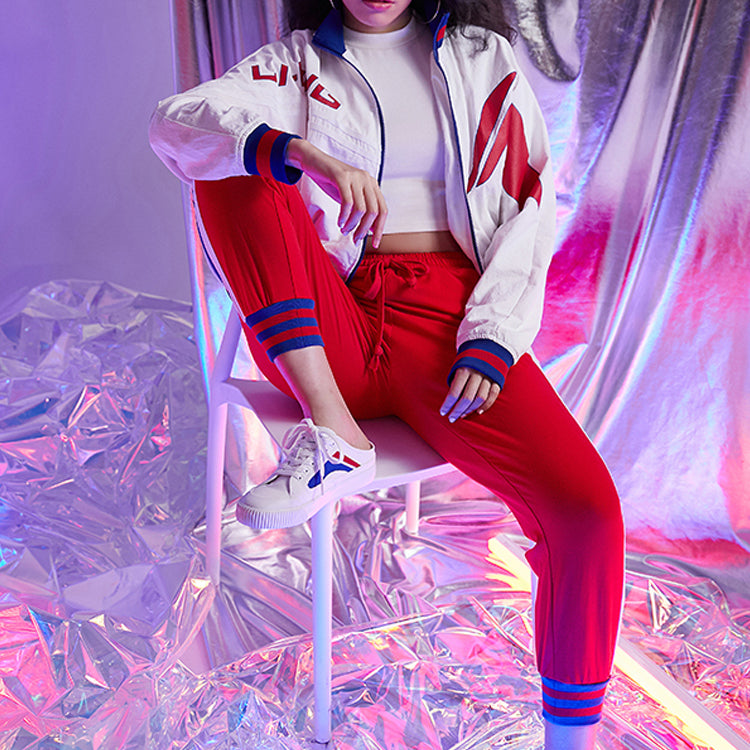 Li-Ning Paris fashion week Series Stand Collar Loose Casual Tops Jacket White AJDP028-2