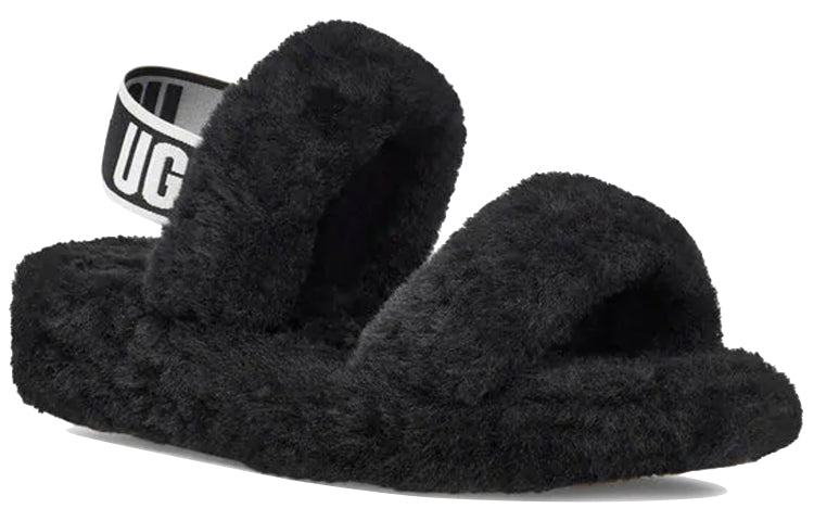 (WMNS) UGG Oh Yeah Thick Sole Sandals Black 1107953-BLK