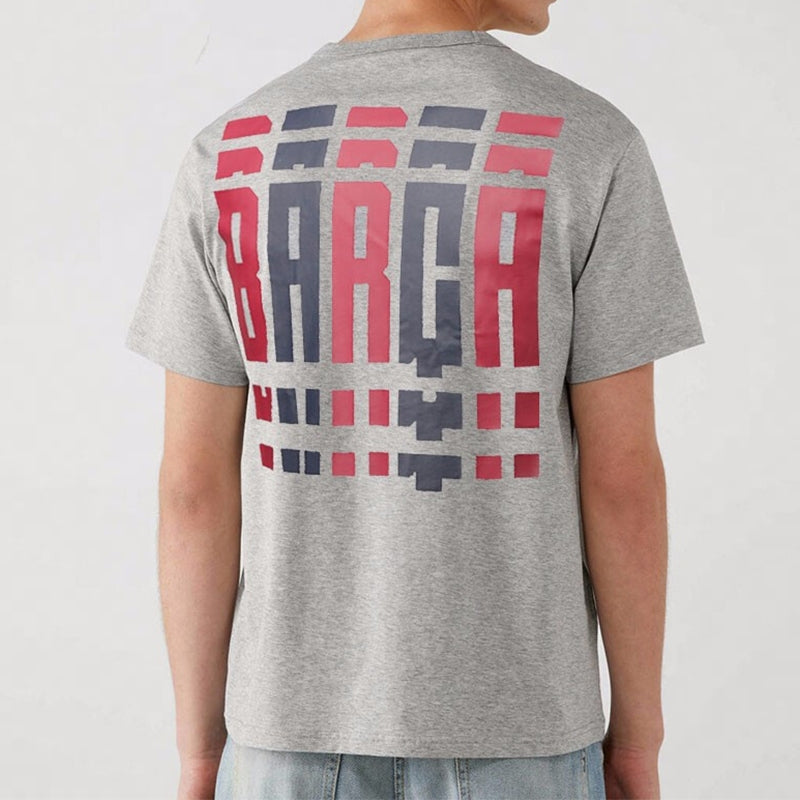 Nike FC Barcelona Subject Printing Round Neck Short Sleeve Gray CD1185-063