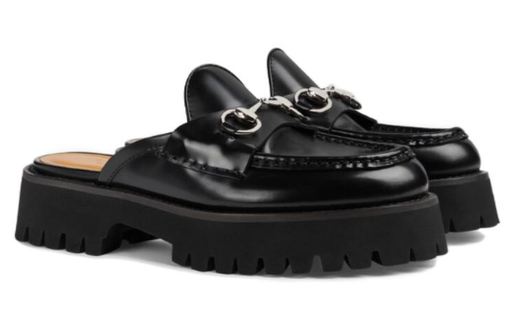 (WMNS) Gucci Mule with Horsebit 'Black Leather' 764207-DS800-1000
