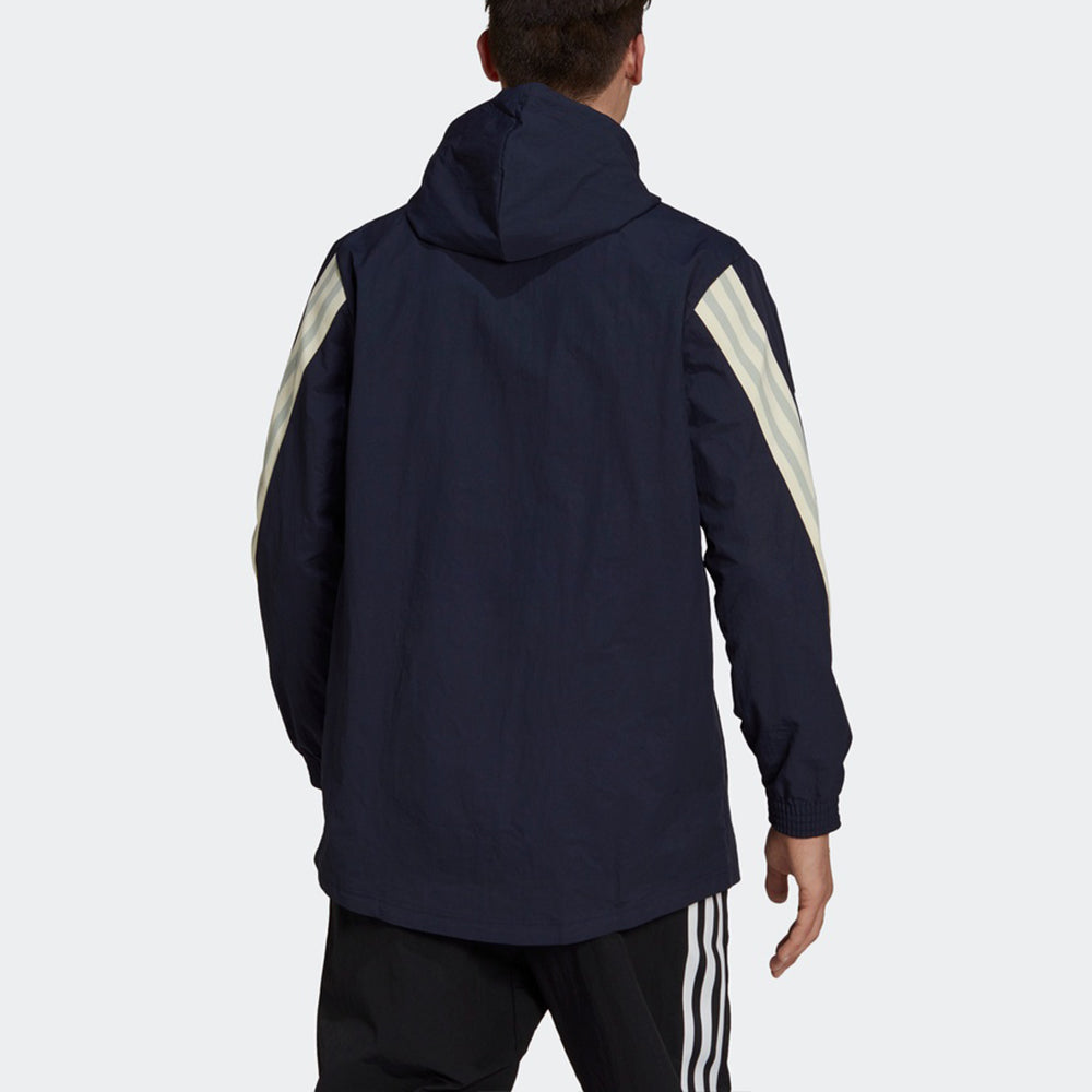 adidas M 3s Tape Jkt Colorblock Casual Sports Hooded Jacket Navy Blue GM3835