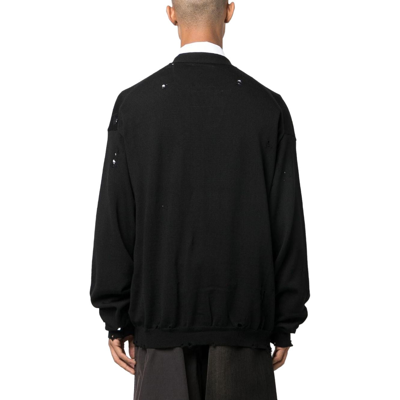 Maison MIHARA YASUHIRO SS23 Distressed Knit Cardigan 'Black' J11CD501-BLACK