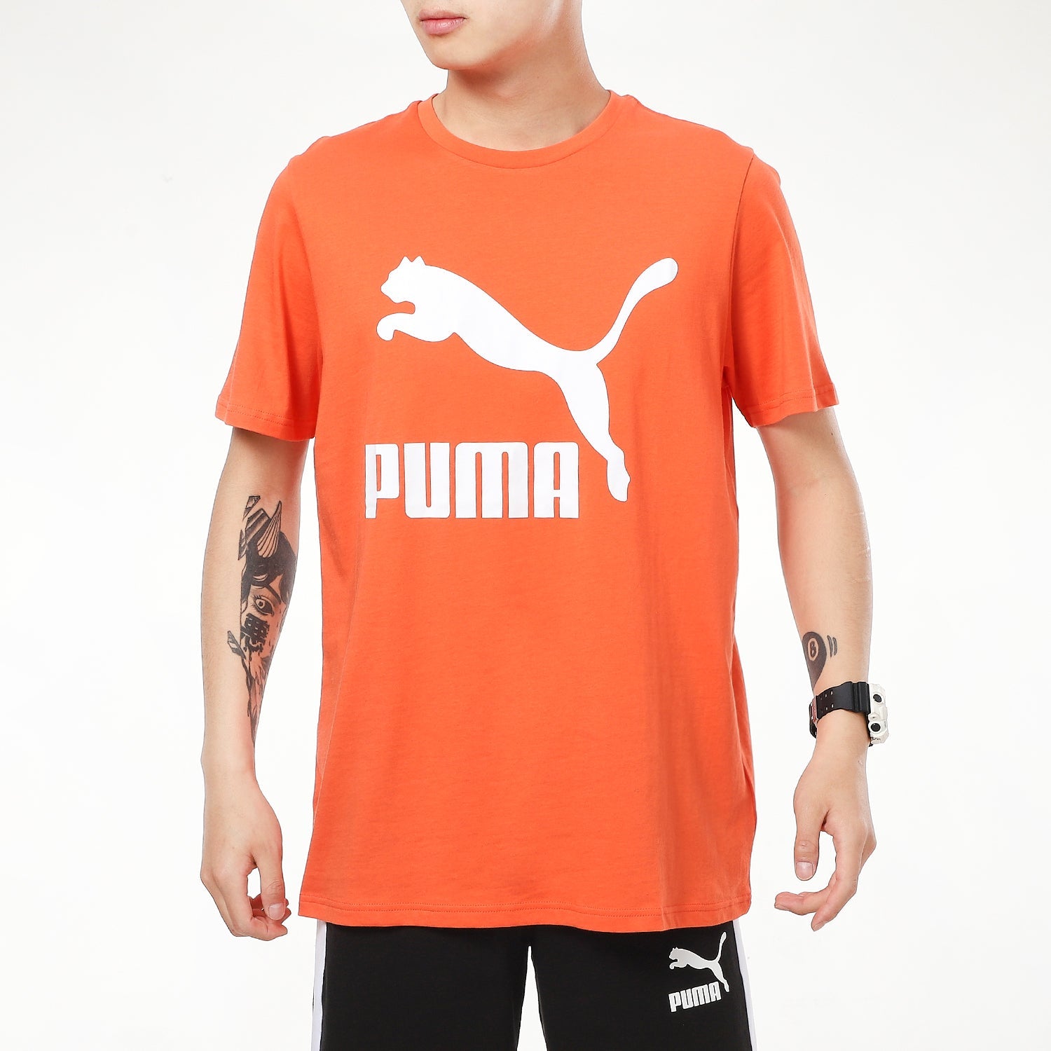 PUMA Classics Logo T-Shirt 'Orange White' 532280-79