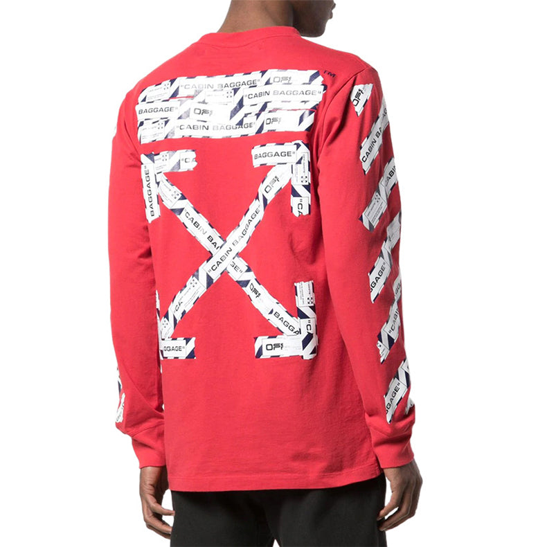 Off-White Classic Alphabet Logo Pattern Round Neck Version Red OMAB001S20185003-2088