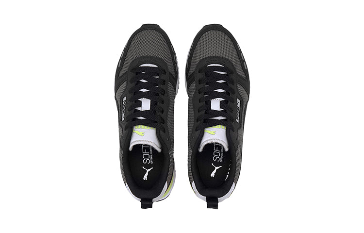 (GS) PUMA R78 Low Top Running Shoes Black/White/Red 373616-07