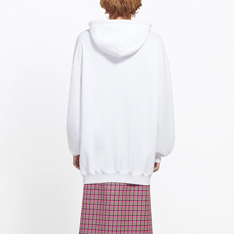 (WMNS) Balenciaga Pullover Drawstring Hoodie White 570792TEV199044