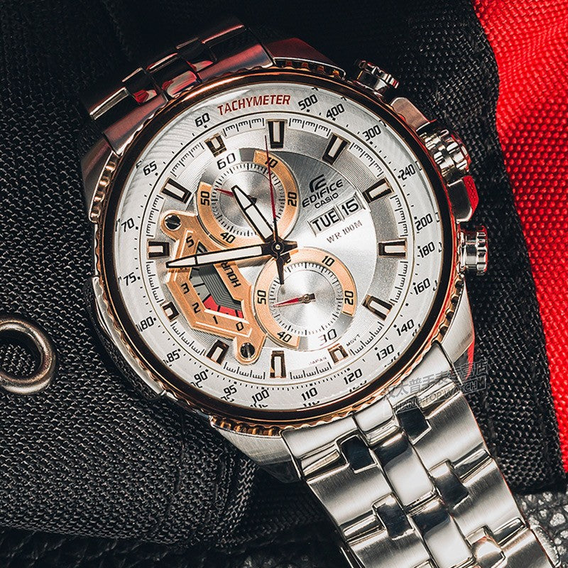 CASIO EDIFICE Series Leisure Fashion Hand Men's Mens Silver Analog EF-558D-7AV