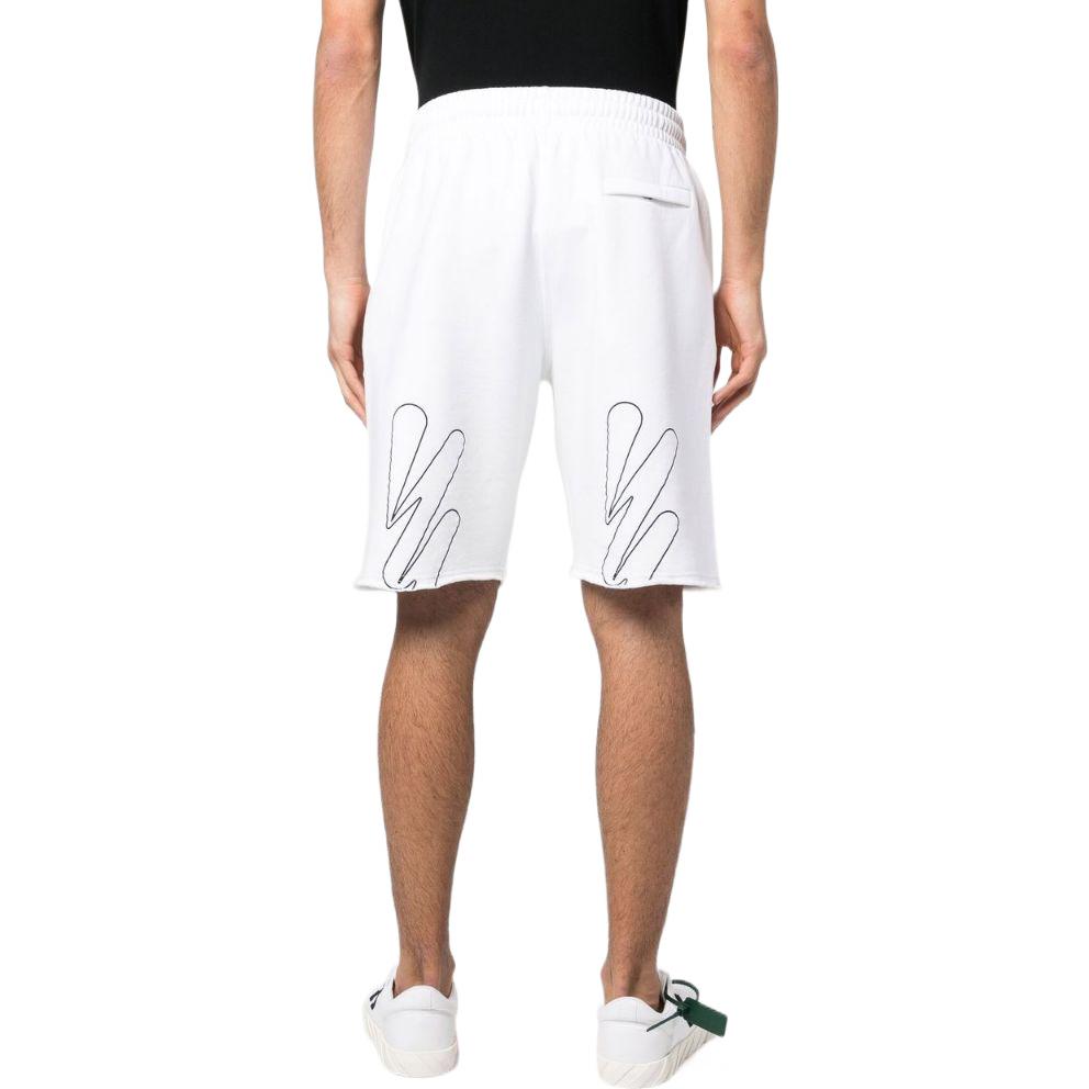Off-White Wave Out Diag Mesh Shorts 'White' OMCI006C99FLE0090110