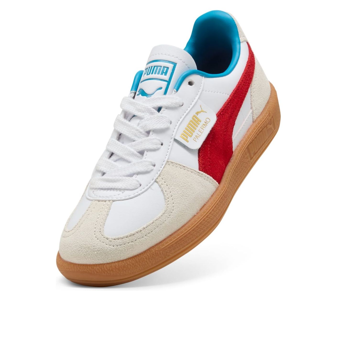 (GS) PUMA Palermo Leather 'White Red' 397275-10