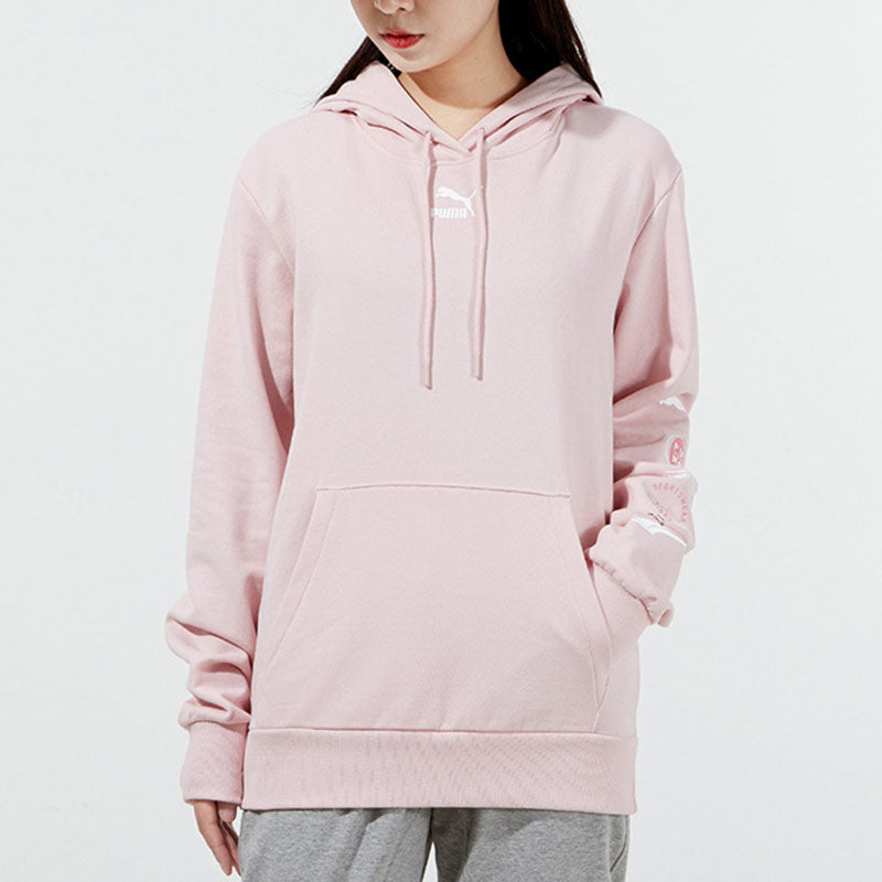 (WMNS) PUMA Small Logo Hoodie 'Light Pink' 534417-36