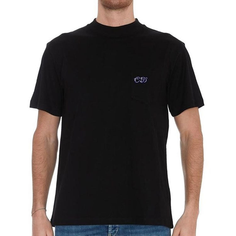 Men's DIOR FW21 Embroidered Logo Short Sleeve Black 193J635A0677-C985