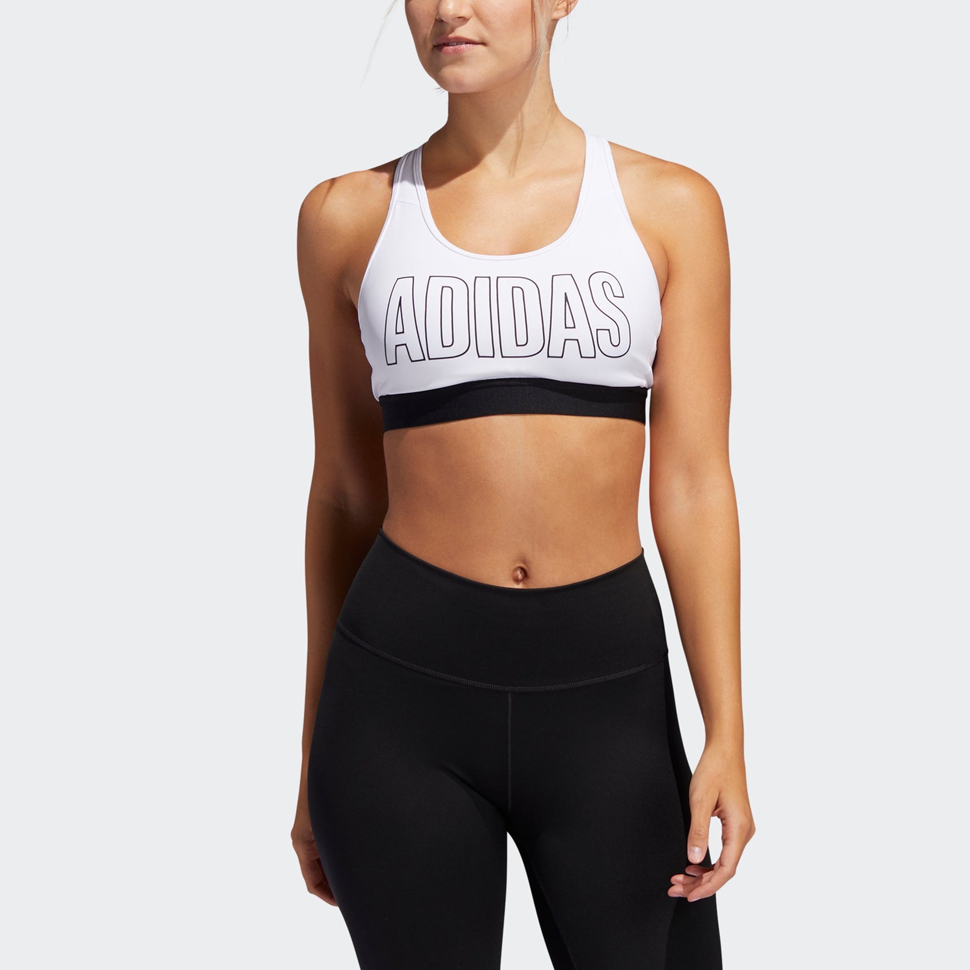 (WMNS) adidas DonAsia Sizing 't Rest Alphaskin Padded Bra 'White Black' FU4032
