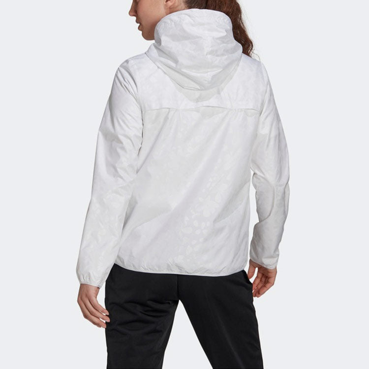 (WMNS) adidas Logo Solid Color Woven Zipper Hooded Jacket Autumn White GQ0615