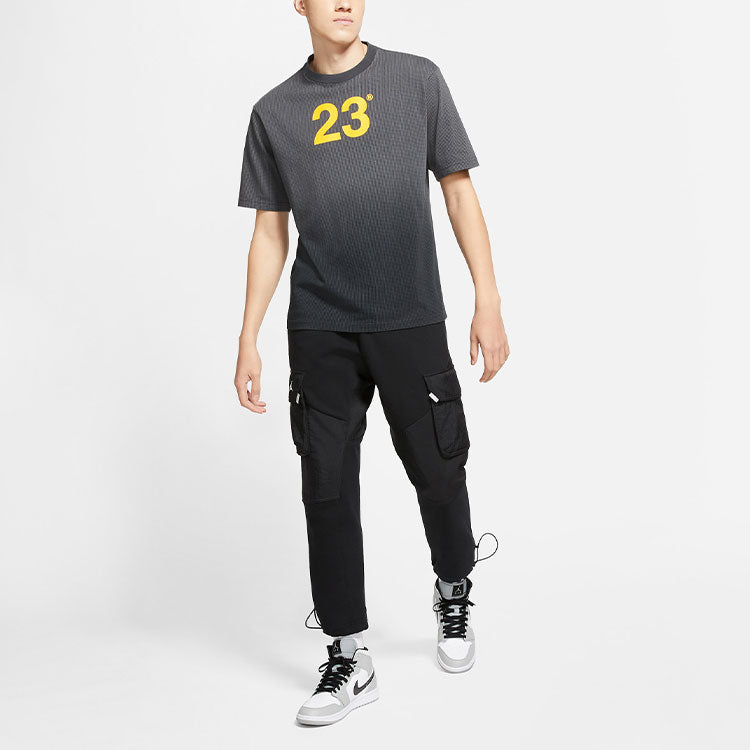 Air Jordan 23 MENS Engineered Mesh Gradient Crew Neck Sports Short Sleeve Grey CV3378-010
