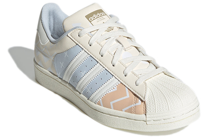 (WMNS) adidas originals Superstar Comfortable Wear-Resistant Sneakers Creamy 'Cream Light Bluegray' GW3310
