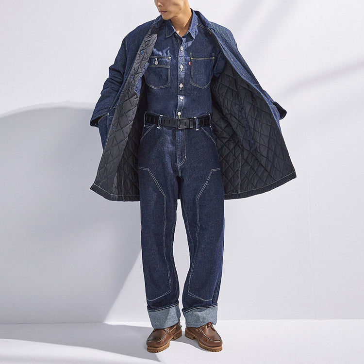 Men's Levis Casual lapel Denim Shirt Denim A0143-0000