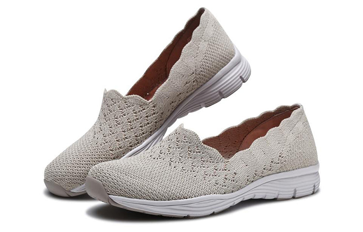 (WMNS) Skechers Modern Comfort Slip-On Shoes Ivory 49481-NAT