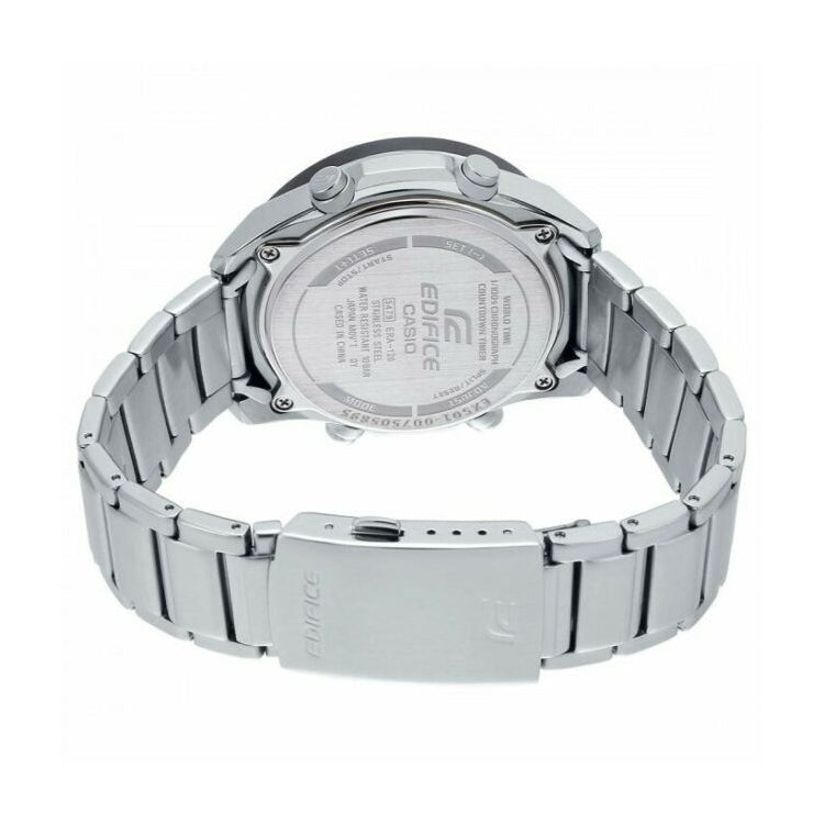 CASIO EDIFICE Stainless Steel Strap Mens Black Analog/Digital Combo ERA-120DB-1A