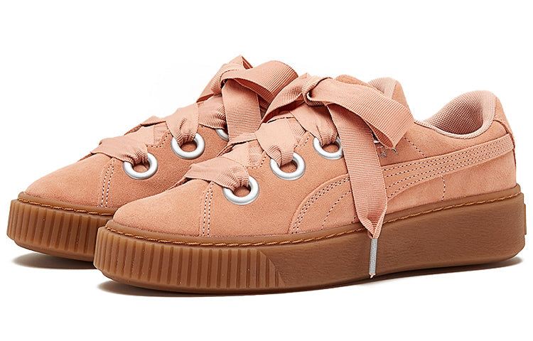 (WMNS) PUMA Platform Kiss Suede 'Red' 366461-03