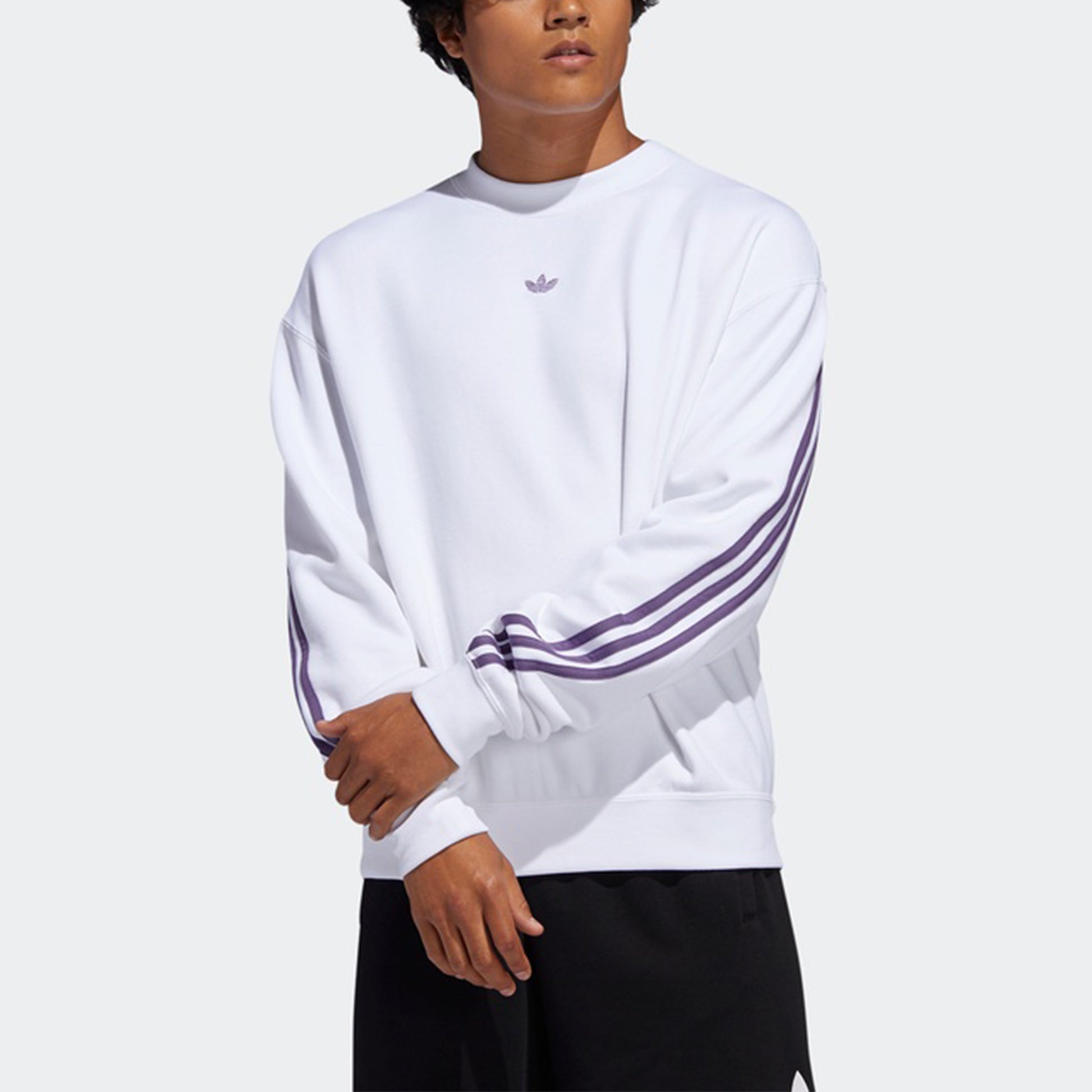 adidas originals Side Stripe Loose Pullover White FM1519