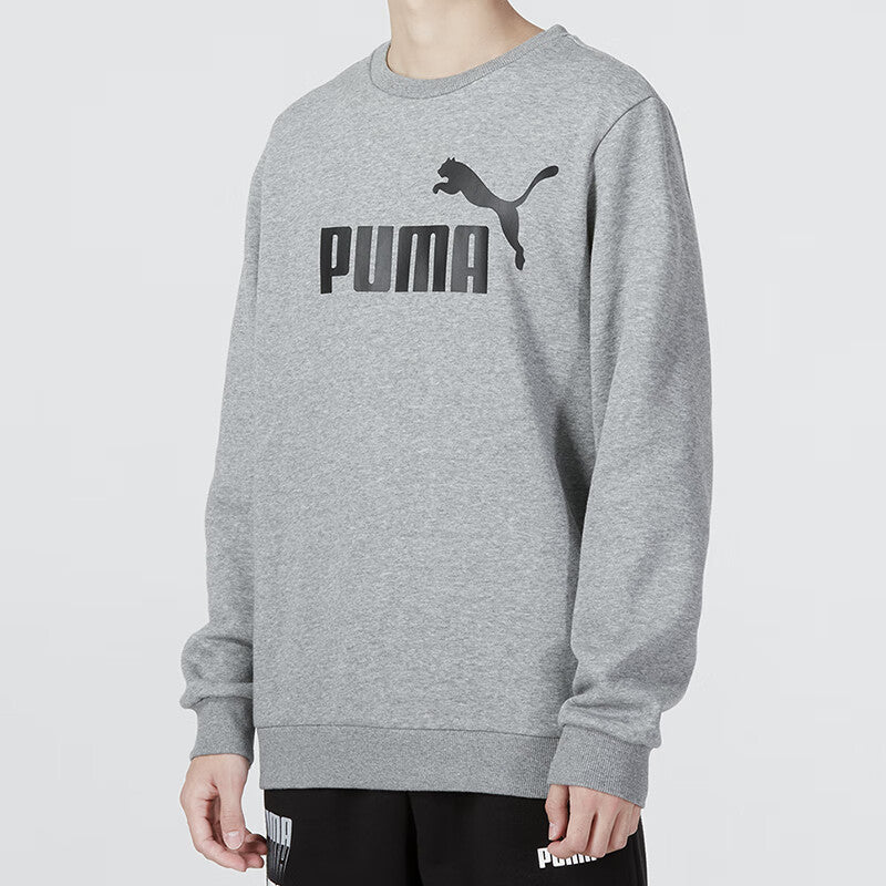 PUMA Logo Crew Neck Fleece Sweatshirt 'Grey' 846376-03