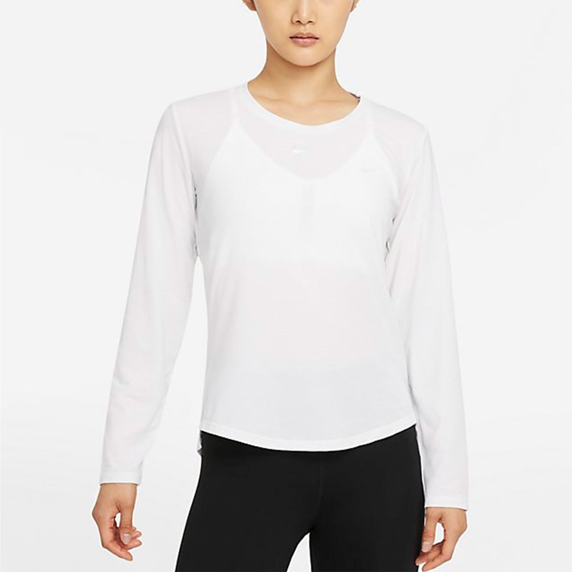 (WMNS) Nike Solid Color Training Sports Breathable Long Sleeves White DD0621-100